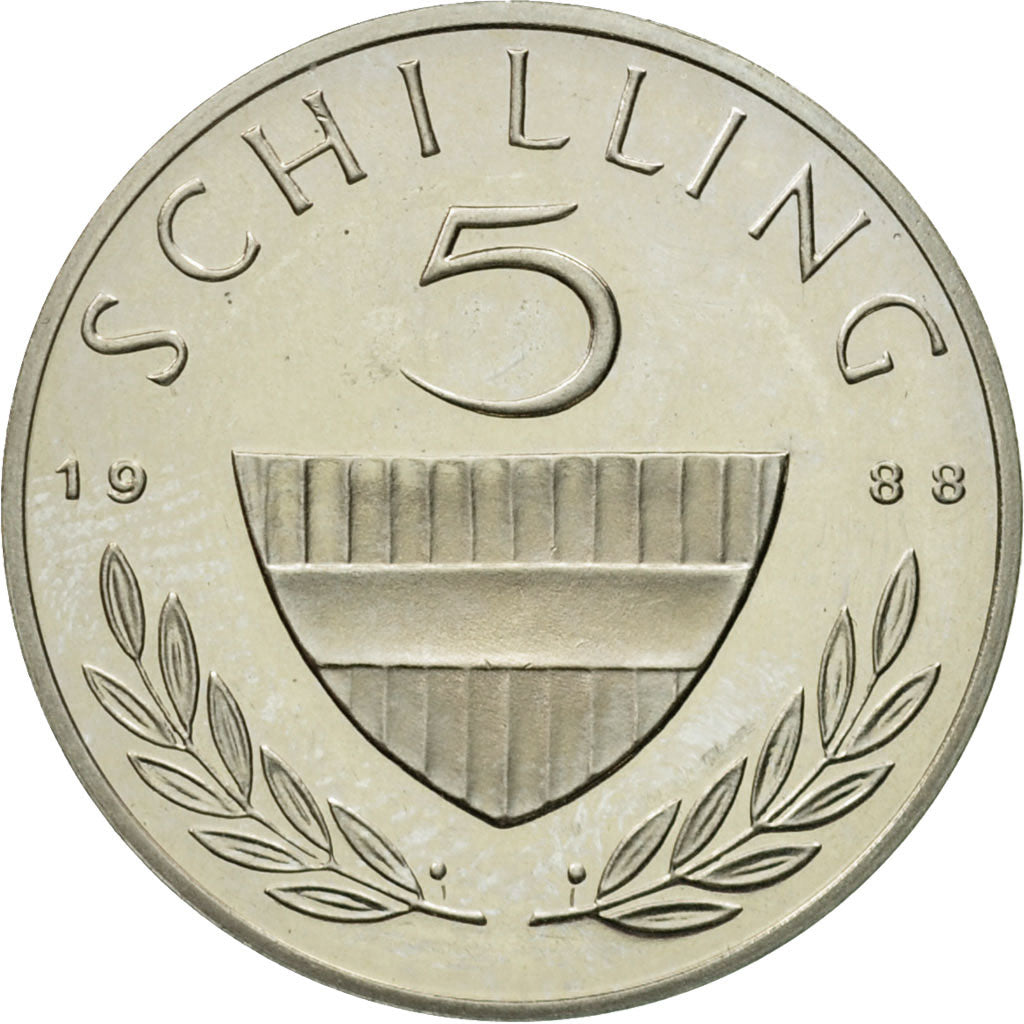 Coin, Austria, 5 Schilling, 1988, MS(63), Copper-nickel, KM:2889a