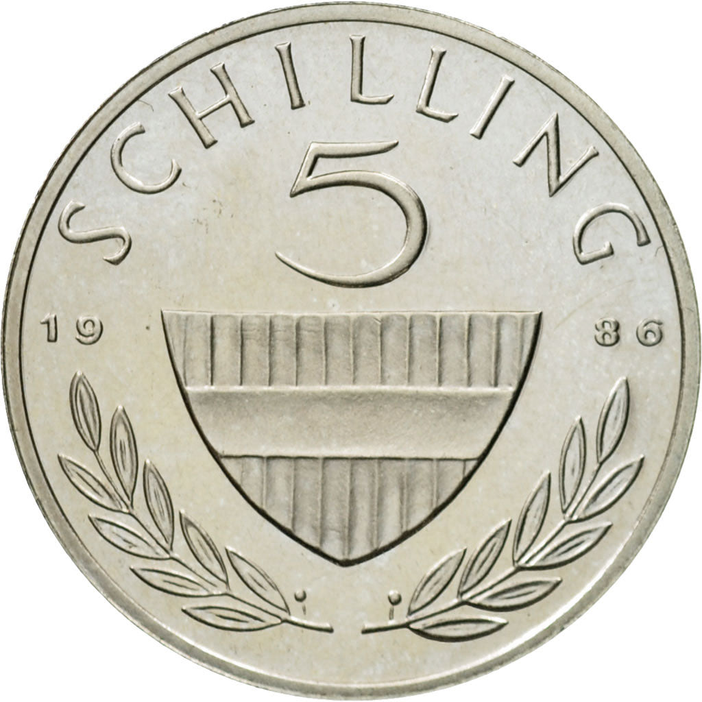 Coin, Austria, 5 Schilling, 1986, MS(63), Copper-nickel, KM:2889a