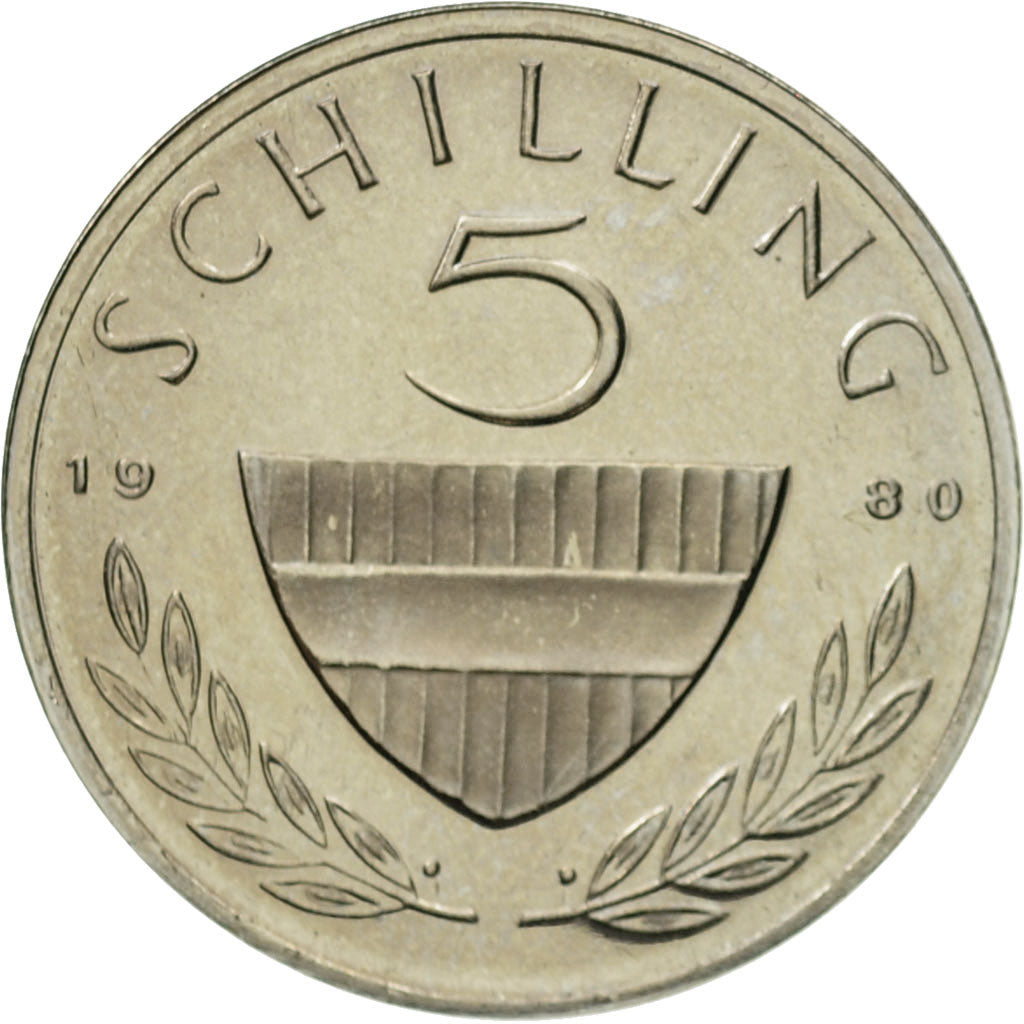 Moneta, Austria, 5 Schilling, 1980, SPL, Rame-nichel, KM:2889a