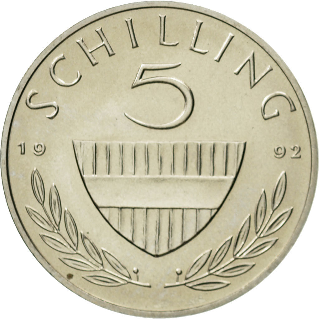 Moneda, Austria, 5 Schilling, 1992, SC, Cobre - níquel, KM:2889a