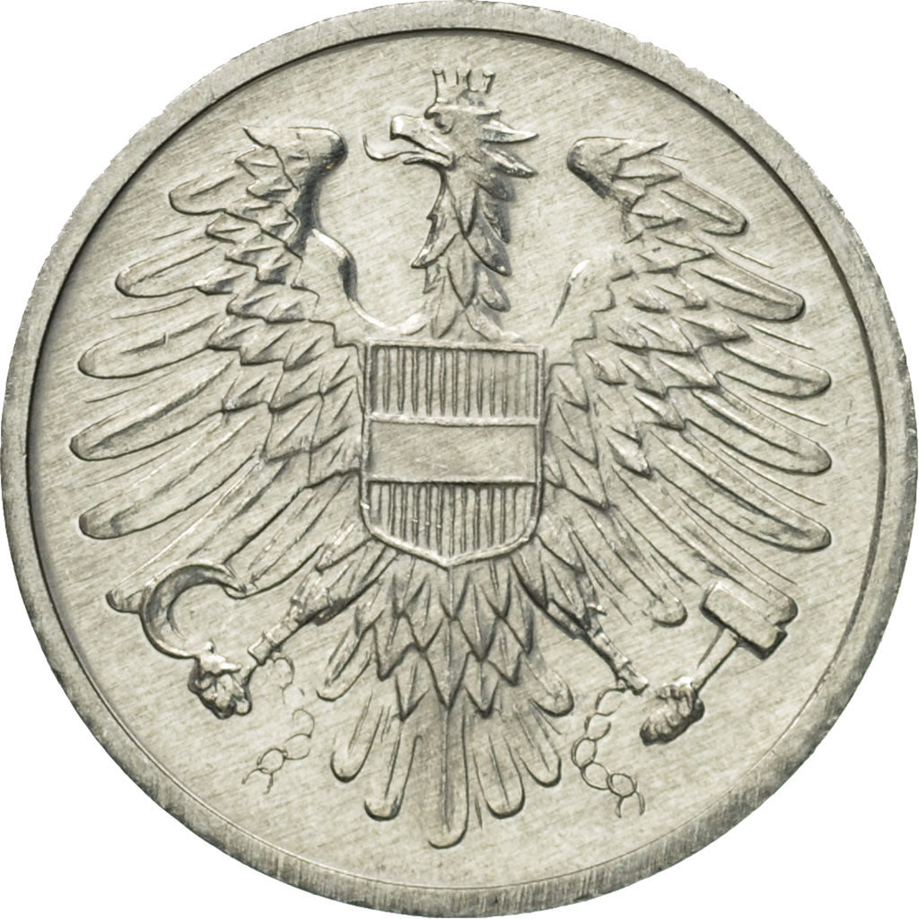 Coin, Austria, 2 Groschen, 1975, MS(63), Aluminum, KM:2876