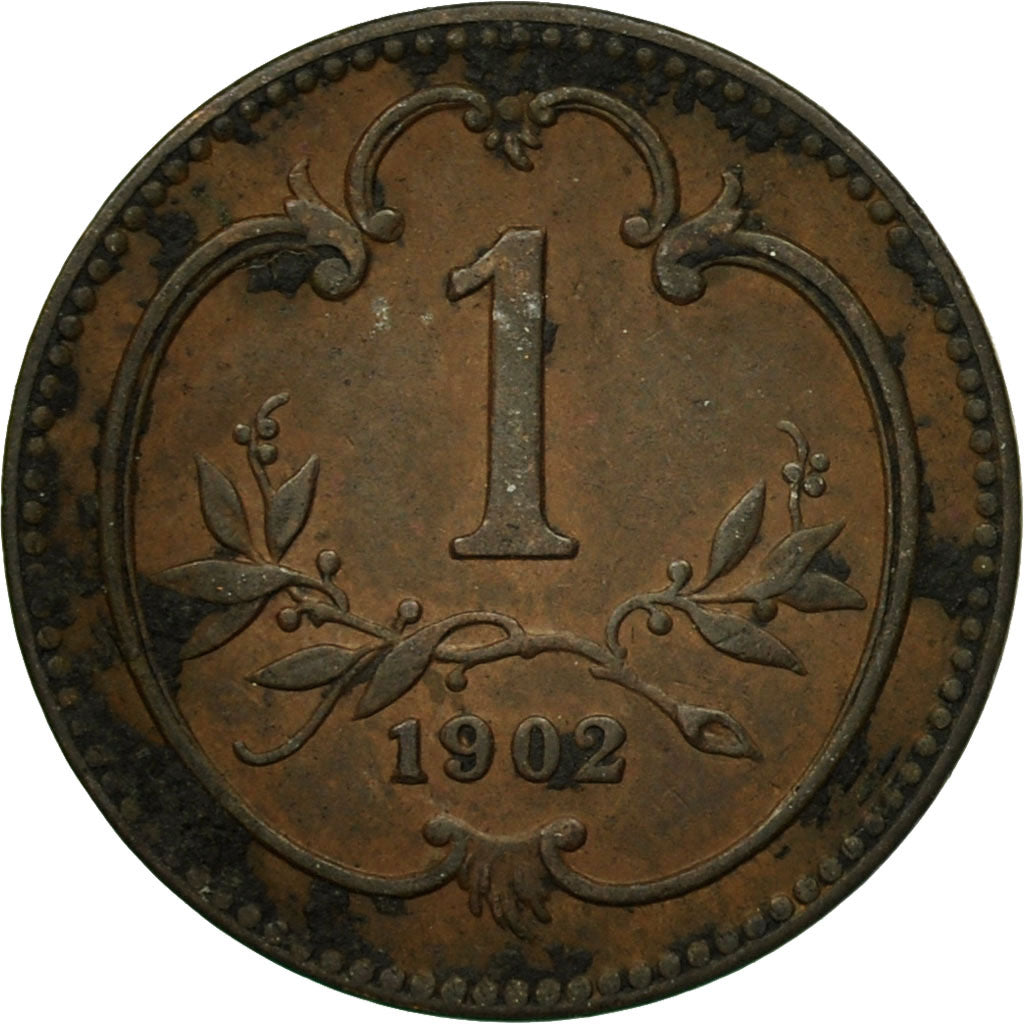 Moneda, Austria, Franz Joseph I, Heller, 1902, MBC, Bronce, KM:2800