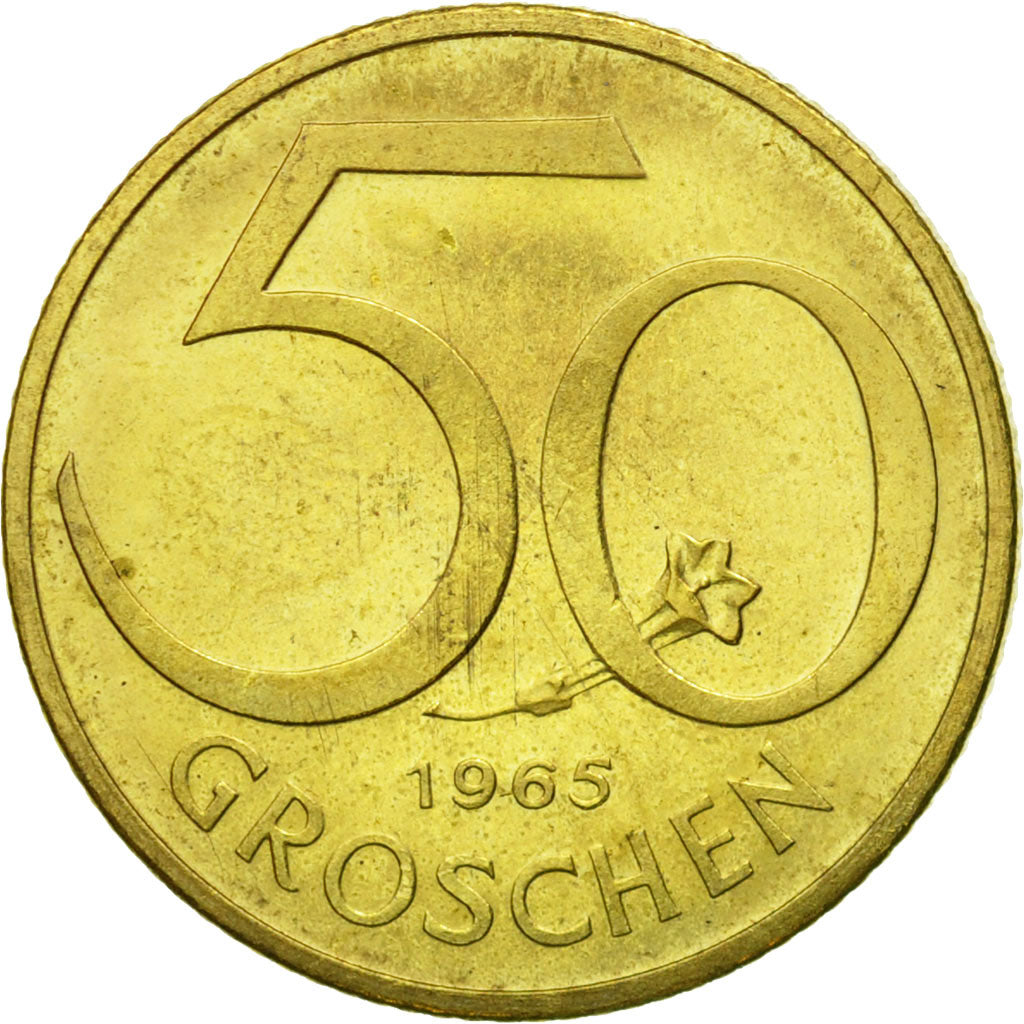Munten, Oostenrijk, 50 Groschen, 1965, UNC-, Aluminum-Bronze, KM:2885