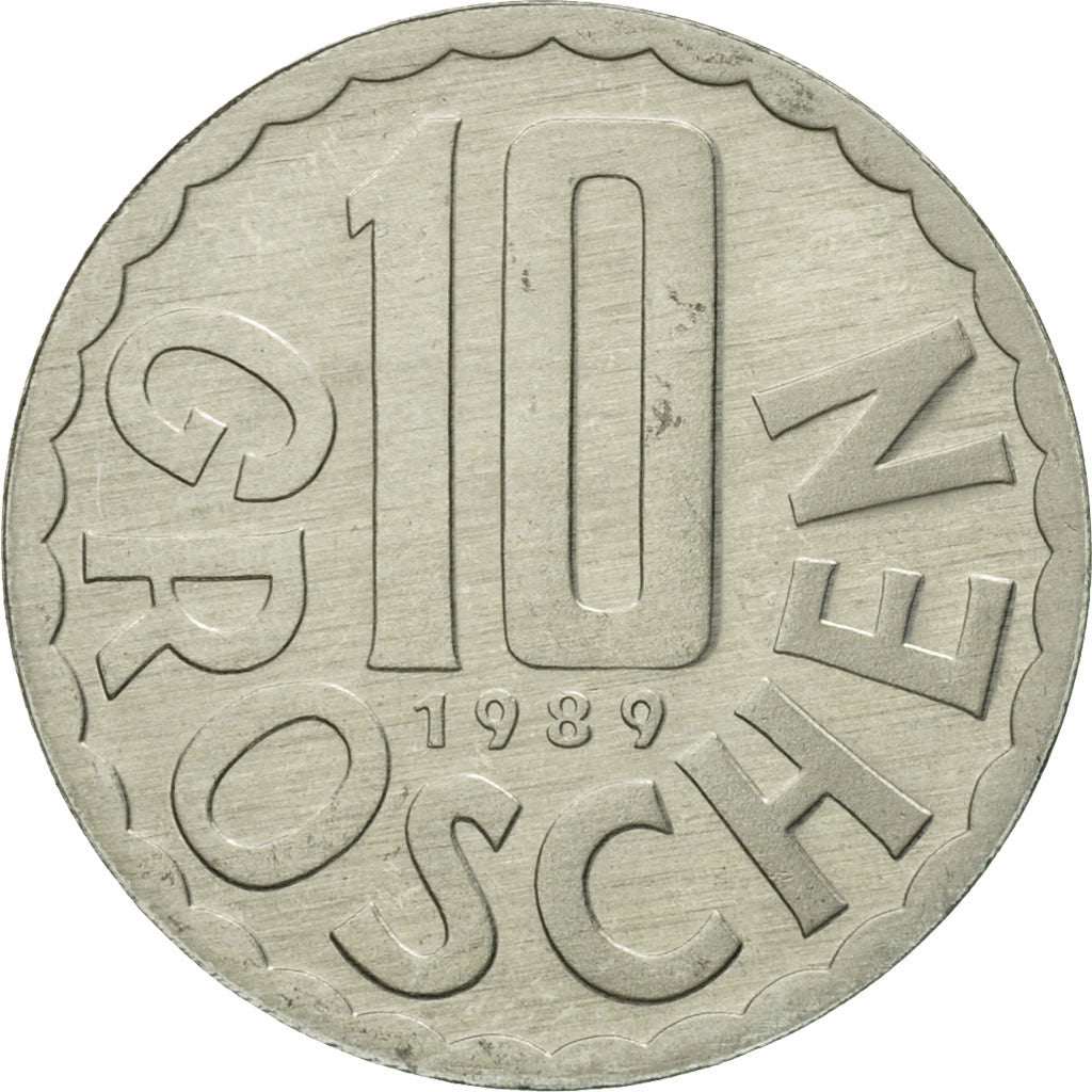 Munten, Oostenrijk, 10 Groschen, 1989, Vienna, UNC-, Aluminium, KM:2878