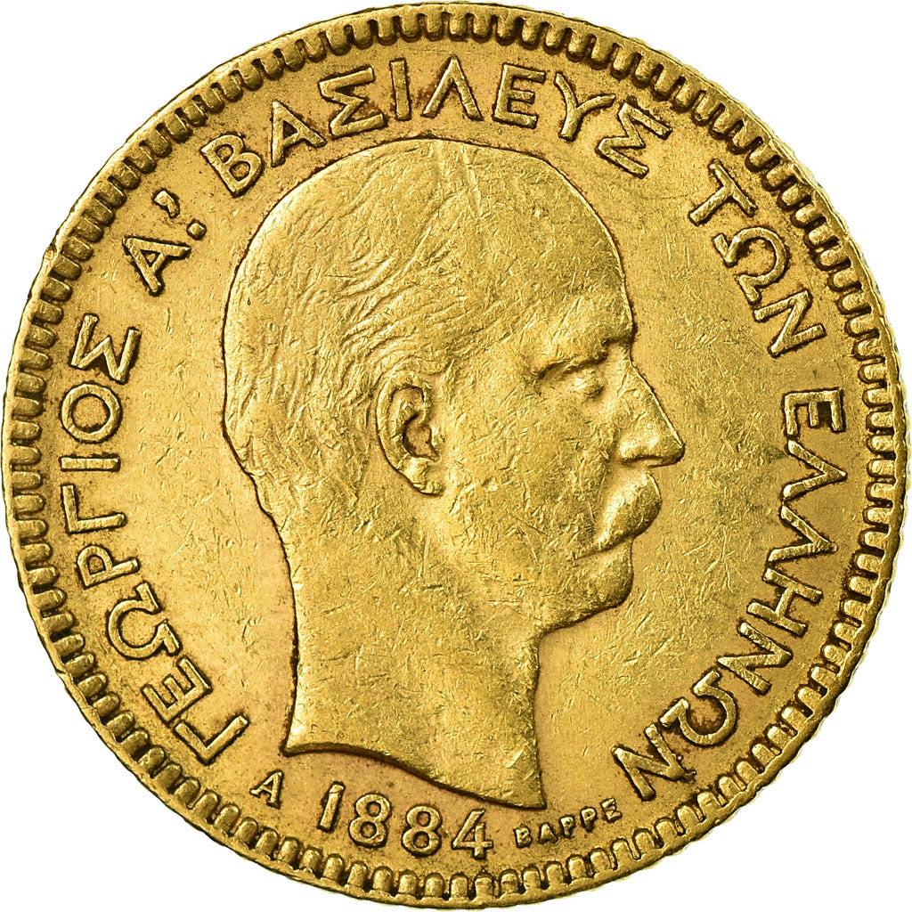 Münze, Griechenland, George I, 20 Drachmai, 1884, Paris, VZ, Gold, KM:56
