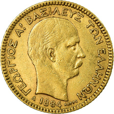 Münze, Griechenland, George I, 20 Drachmai, 1884, Paris, VZ, Gold, KM:56