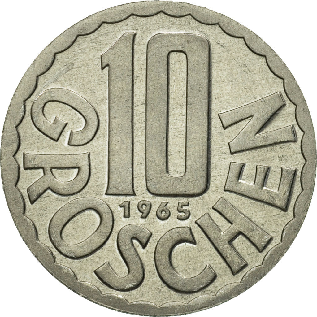 Munten, Oostenrijk, 10 Groschen, 1965, Vienna, UNC-, Aluminium, KM:2878