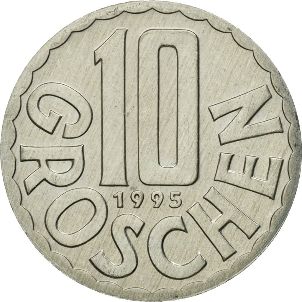 Munten, Oostenrijk, 10 Groschen, 1995, Vienna, UNC-, Aluminium, KM:2878