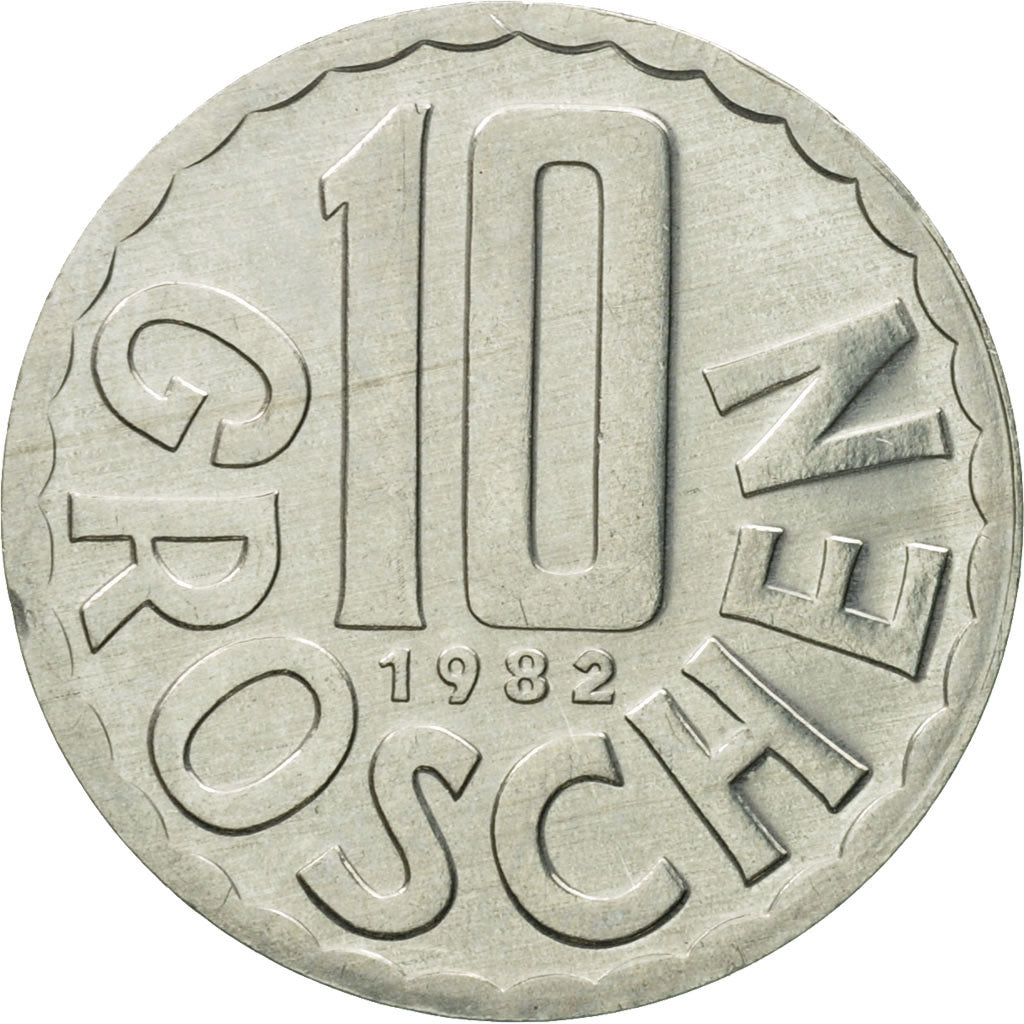 Coin, Austria, 10 Groschen, 1982, Vienna, MS(63), Aluminum, KM:2878