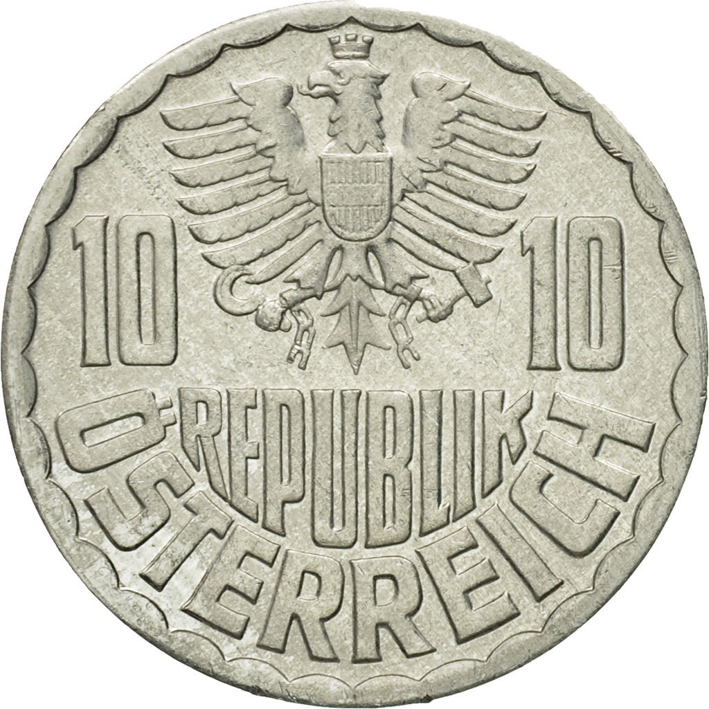 Coin, Austria, 10 Groschen, 1967, Vienna, MS(63), Aluminum, KM:2878