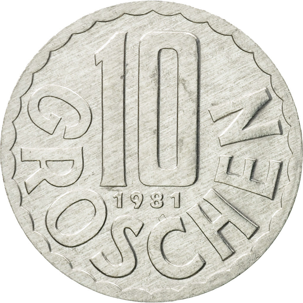 Münze, Österreich, 10 Groschen, 1981, Vienna, UNZ, Aluminium, KM:2878