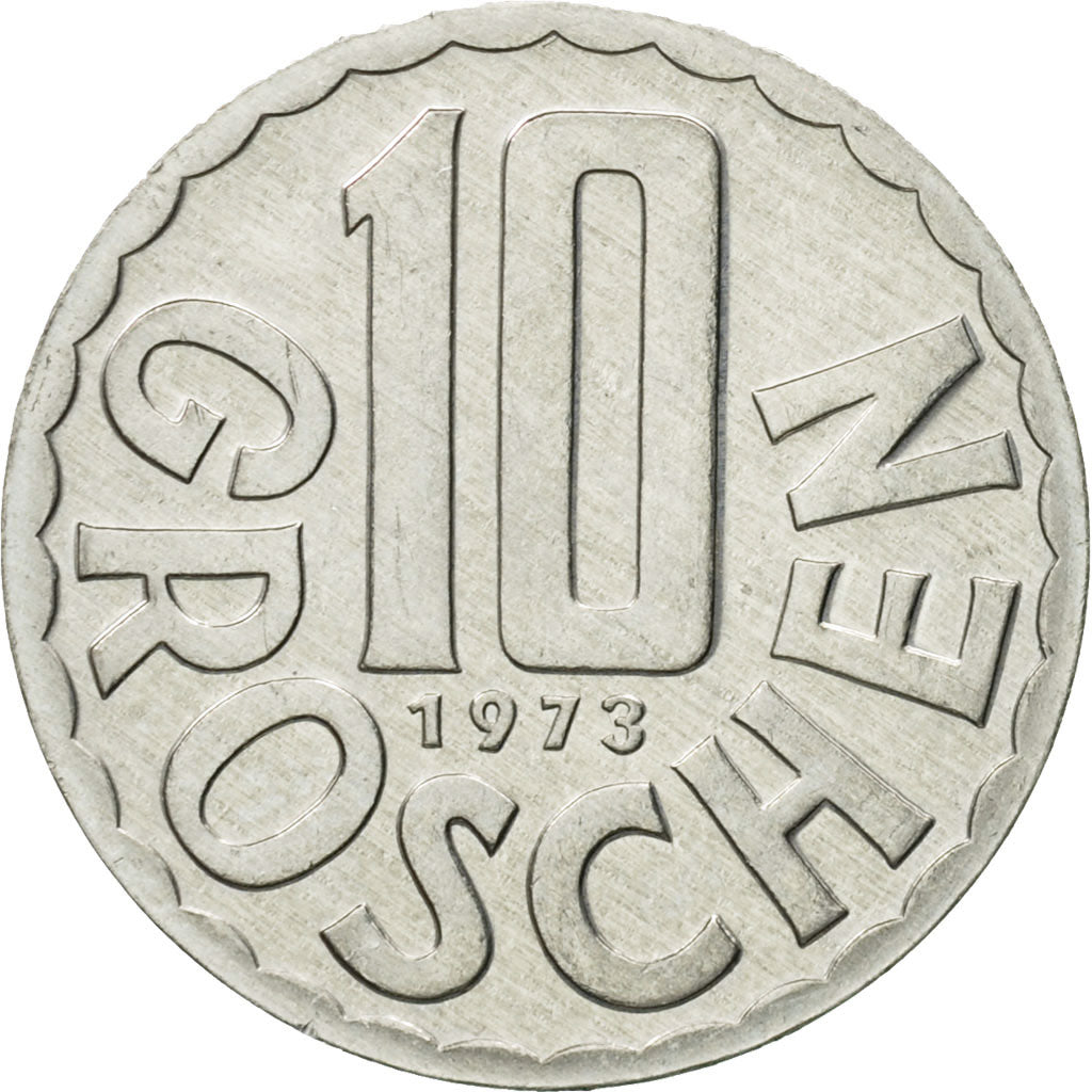 Coin, Austria, 10 Groschen, 1973, Vienna, MS(63), Aluminum, KM:2878