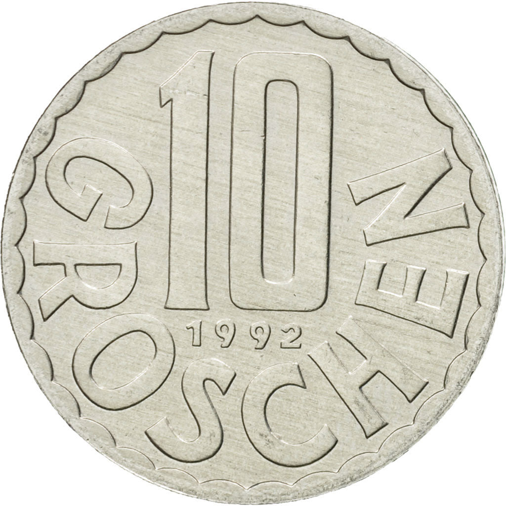 Moneda, Austria, 10 Groschen, 1992, Vienna, SC, Aluminio, KM:2878