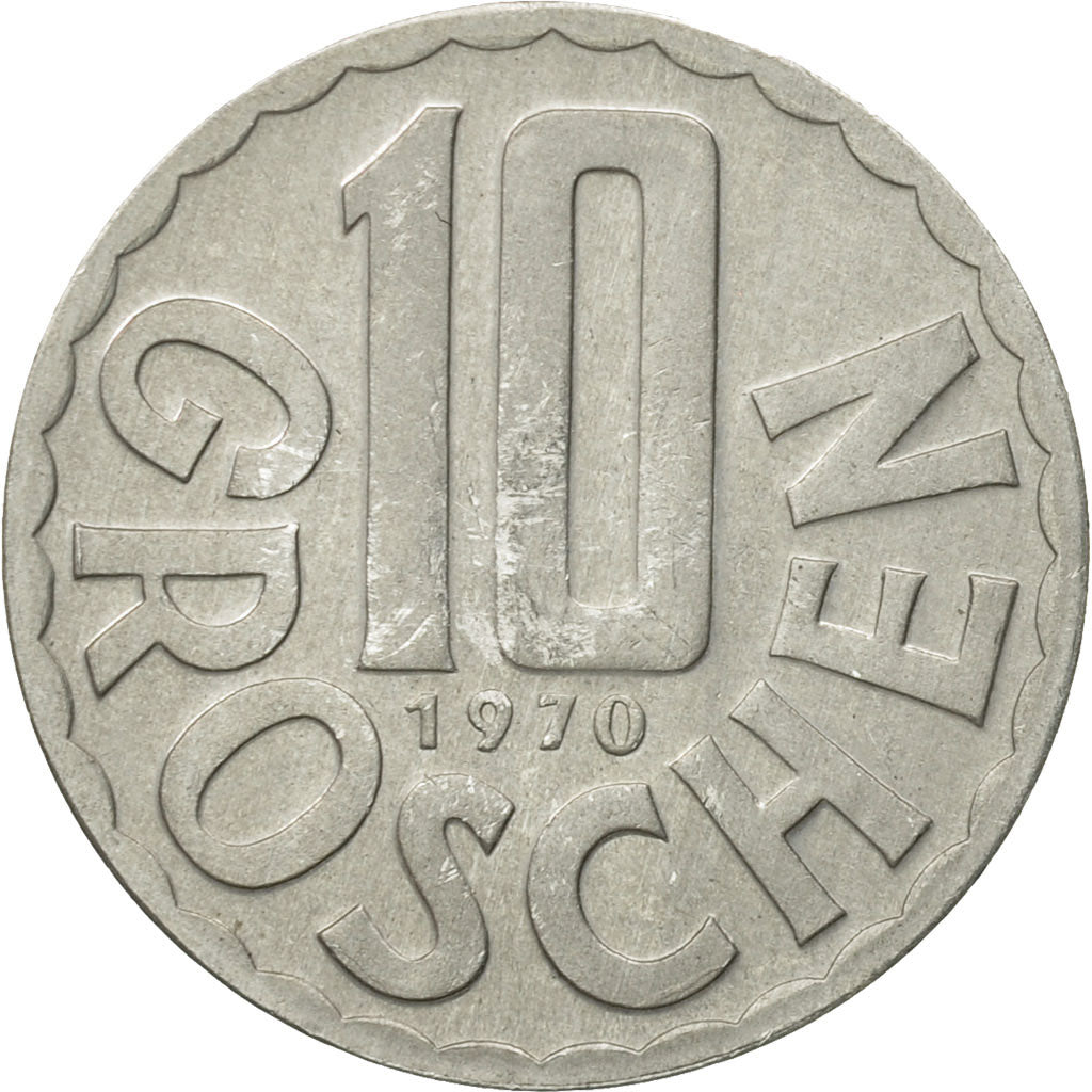 Münze, Österreich, 10 Groschen, 1970, Vienna, UNZ, Aluminium, KM:2878