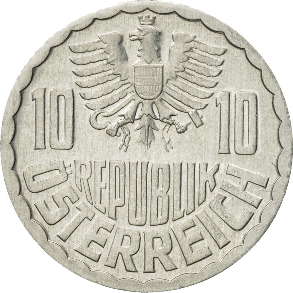 Munten, Oostenrijk, 10 Groschen, 1975, Vienna, UNC-, Aluminium, KM:2878