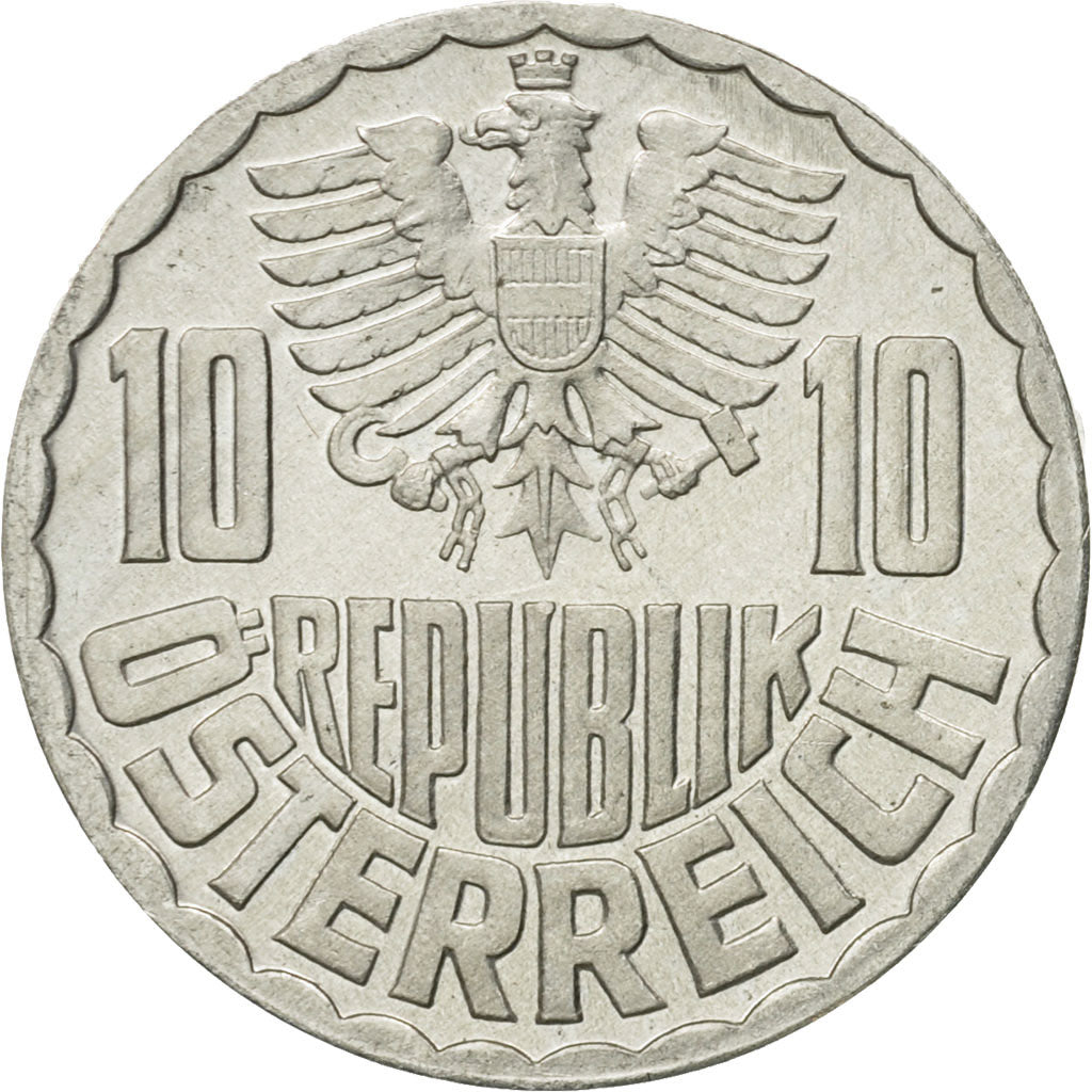 Coin, Austria, 10 Groschen, 1966, Vienna, MS(63), Aluminum, KM:2878