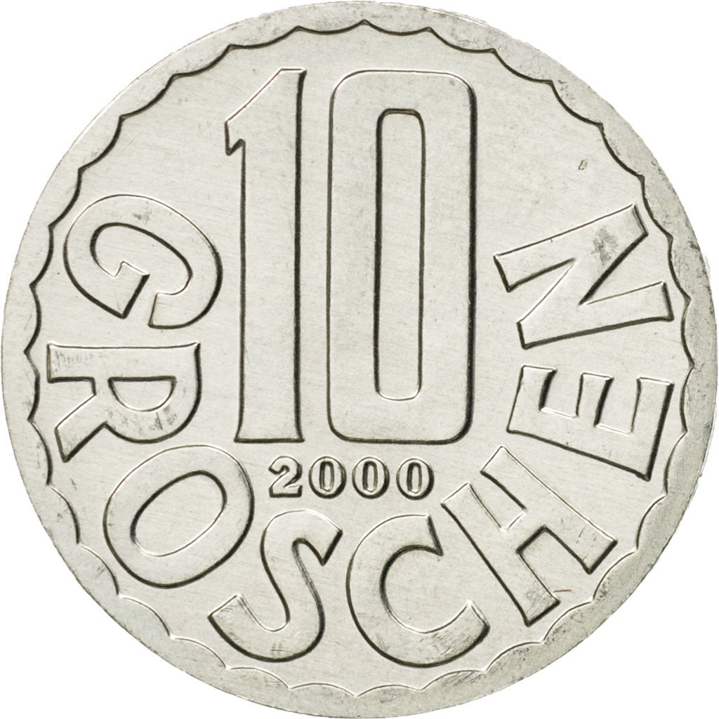 Coin, Austria, 10 Groschen, 2000, Vienna, MS(63), Aluminum, KM:2878