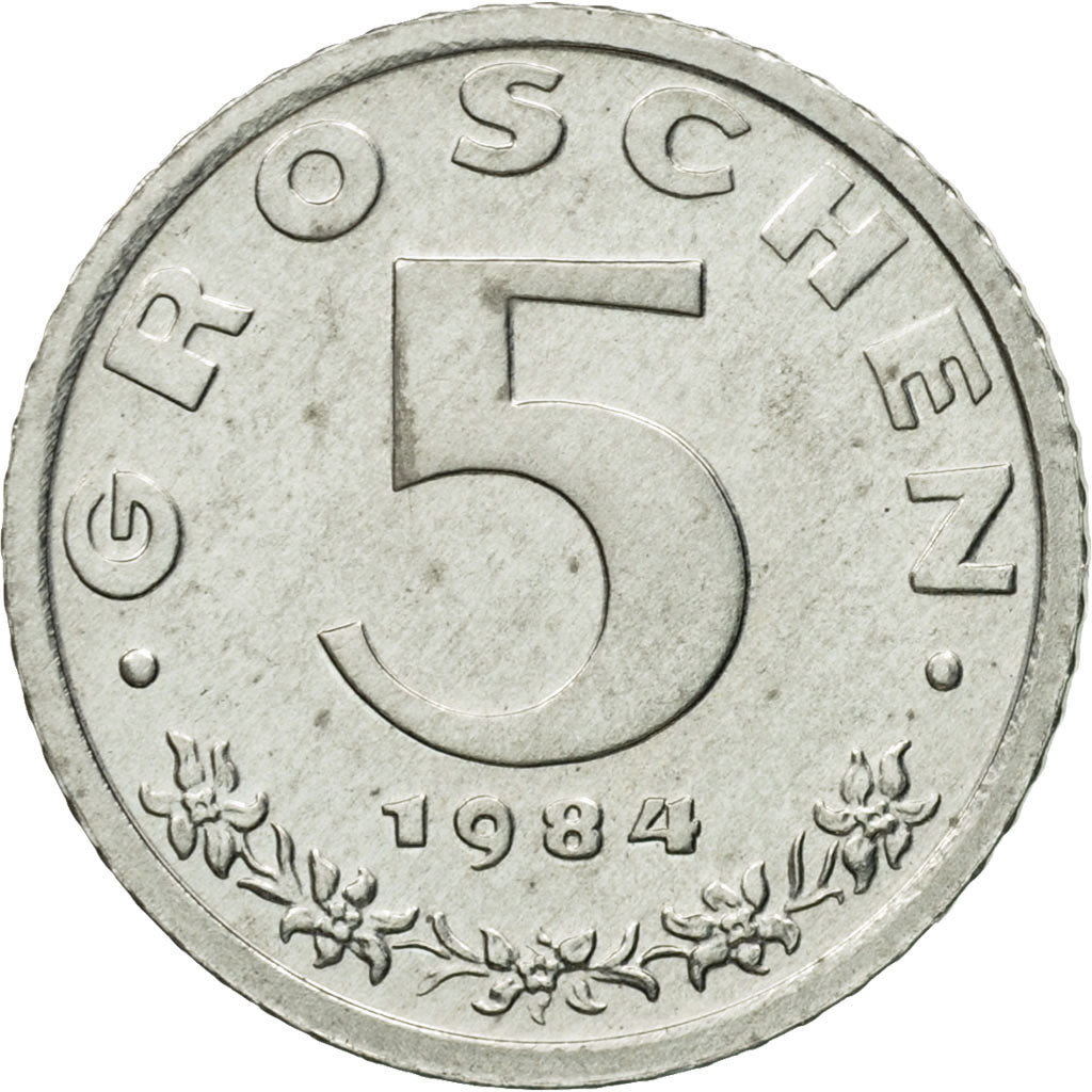 Coin, Austria, 5 Groschen, 1984, MS(63), Zinc, KM:2875