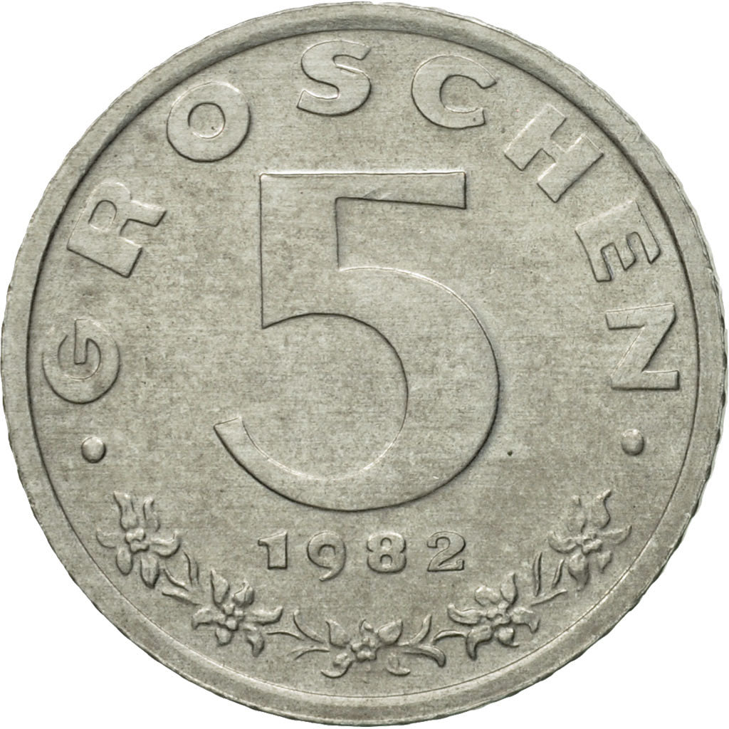 Moneda, Austria, 5 Groschen, 1982, SC, Cinc, KM:2875