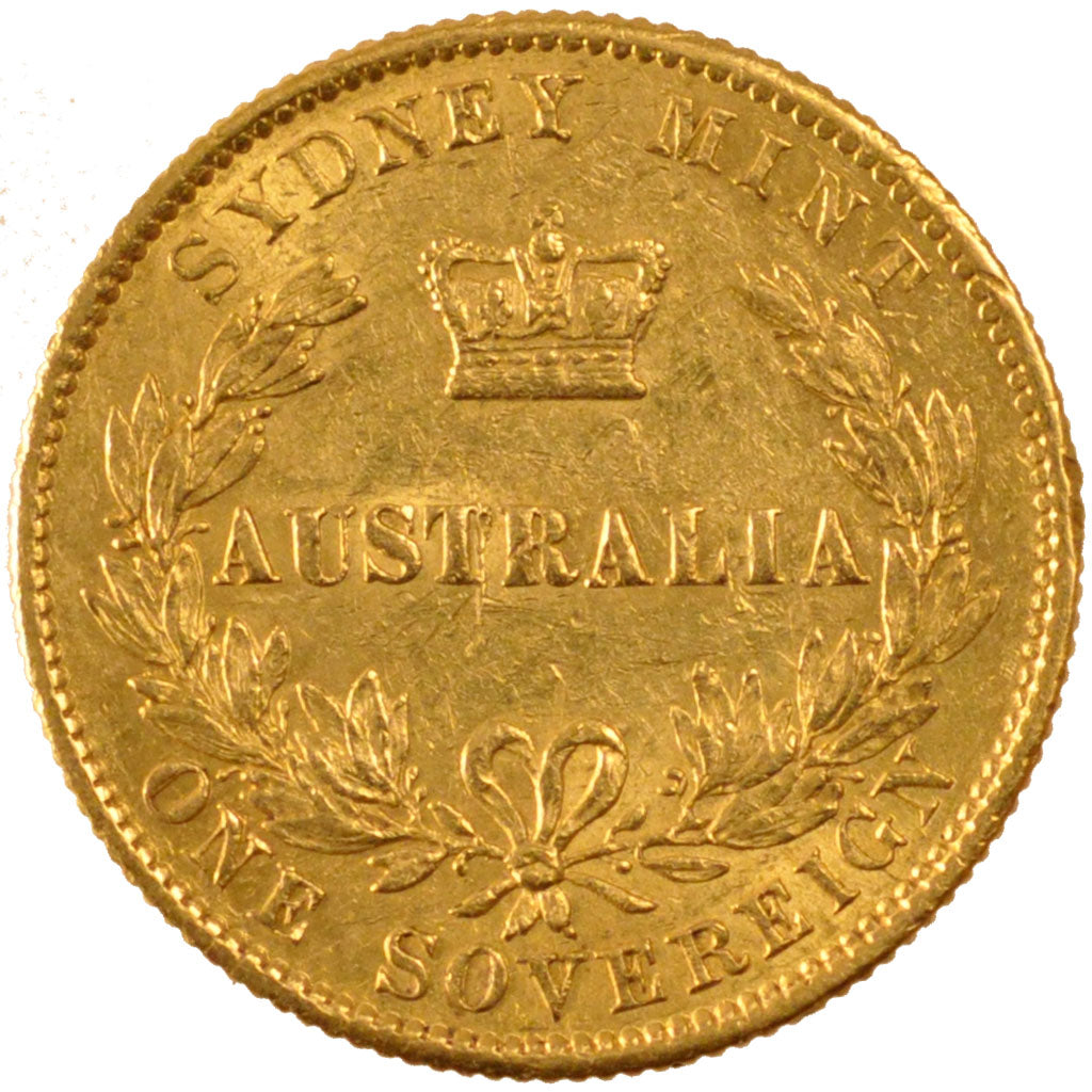 AUSTRALIA, Sovereign, 1866, Sydney, KM #4, AU(50-53), Gold, 7.98