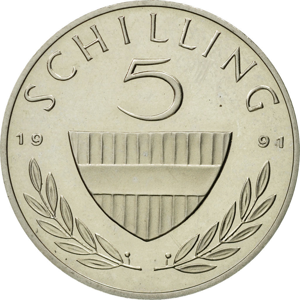Coin, Austria, 5 Schilling, 1991, MS(63), Copper-nickel, KM:2889a