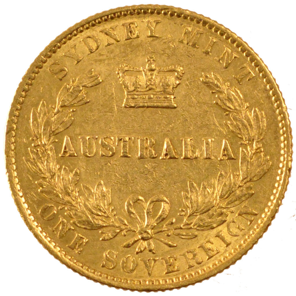 AUSTRALIA, Sovereign, 1863, Sydney, KM #4, AU(50-53), Gold, 7.98