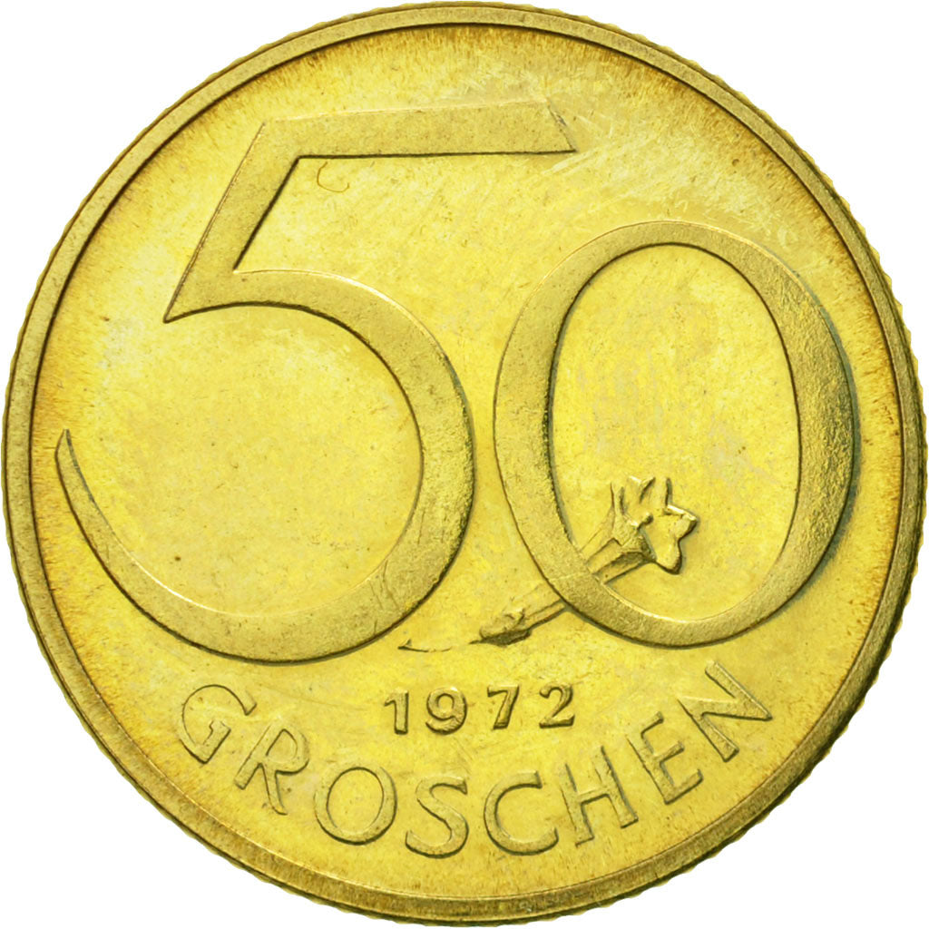 Munten, Oostenrijk, 50 Groschen, 1972, UNC-, Aluminum-Bronze, KM:2885