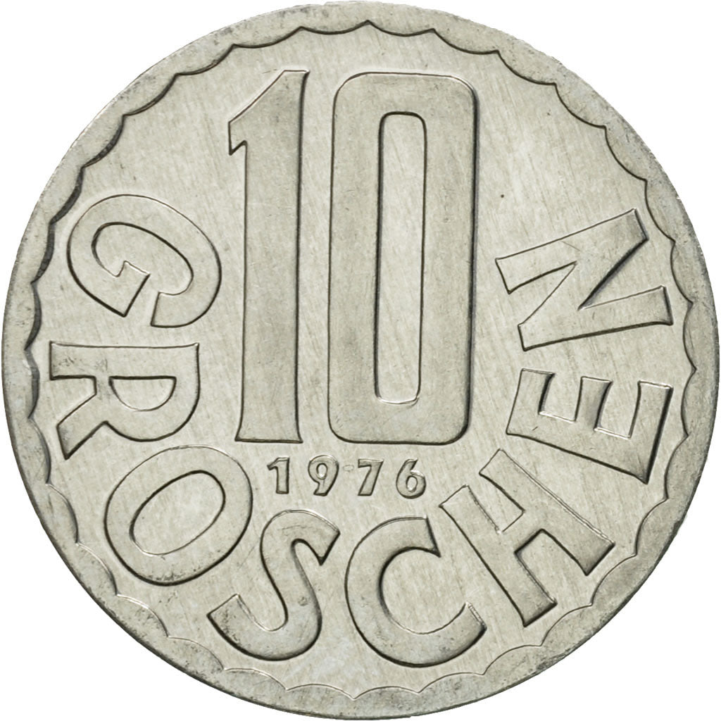 Munten, Oostenrijk, 10 Groschen, 1976, Vienna, UNC-, Aluminium, KM:2878