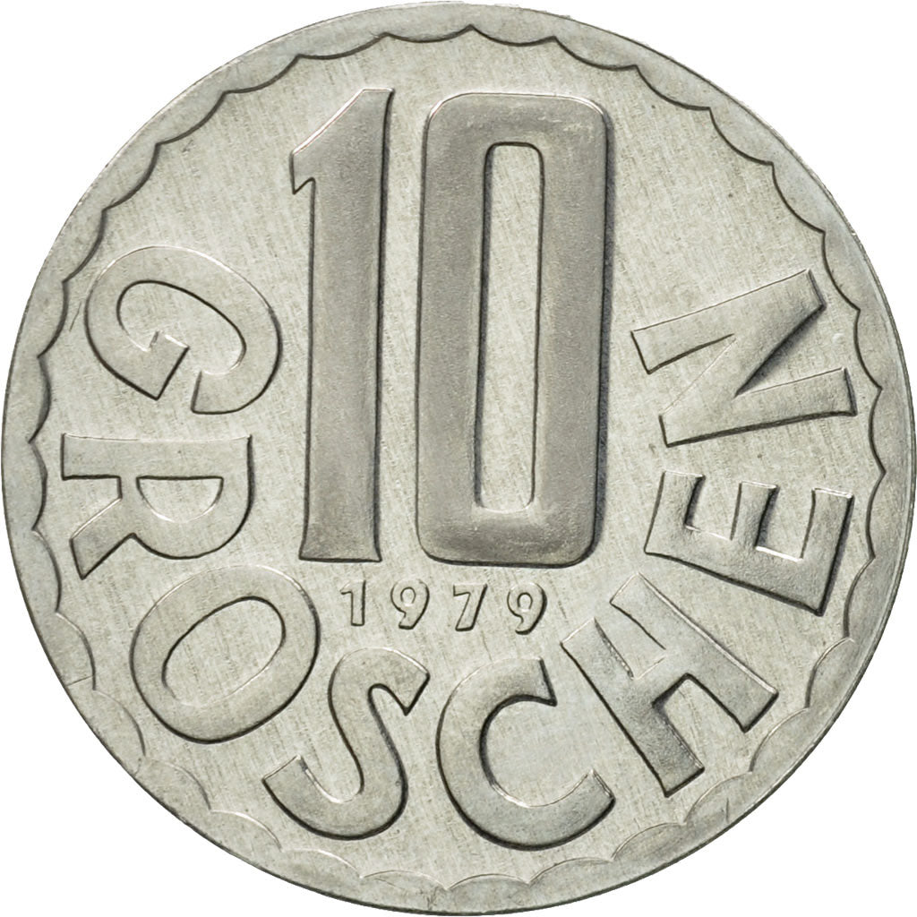 Coin, Austria, 10 Groschen, 1979, Vienna, MS(63), Aluminum, KM:2878