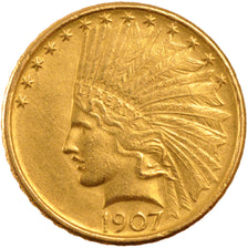 UNITED STATES, Indian Head, $10, Eagle, 1907, U.S. Mint, KM #125, AU(55-58),...