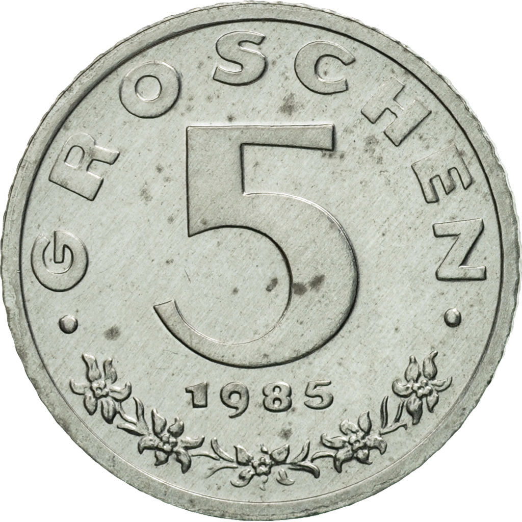 Coin, Austria, 5 Groschen, 1985, EF(40-45), Zinc, KM:2875