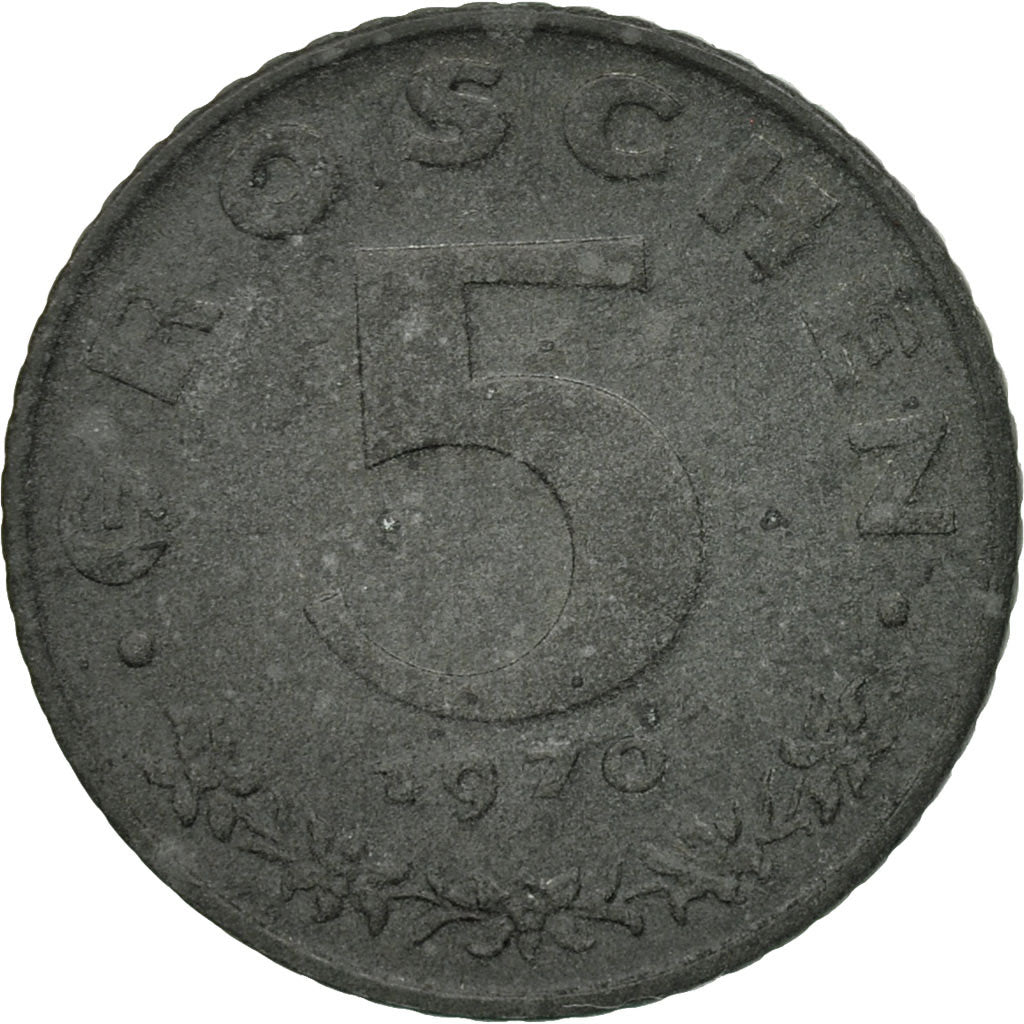 Coin, Austria, 5 Groschen, 1970, EF(40-45), Zinc, KM:2875