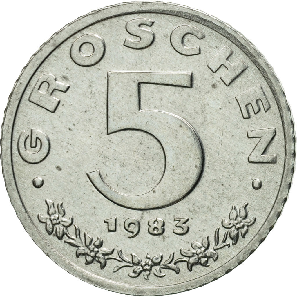 Coin, Austria, 5 Groschen, 1983, MS(63), Zinc, KM:2875
