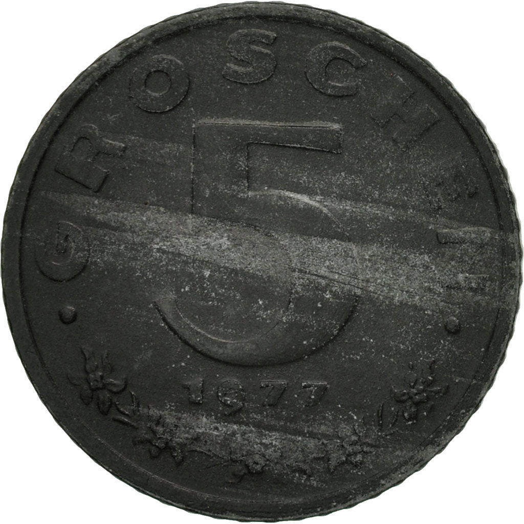 Coin, Austria, 5 Groschen, 1977, EF(40-45), Zinc, KM:2875