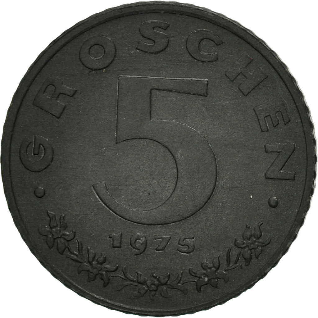 Munten, Oostenrijk, 5 Groschen, 1975, ZF, Zinc, KM:2875