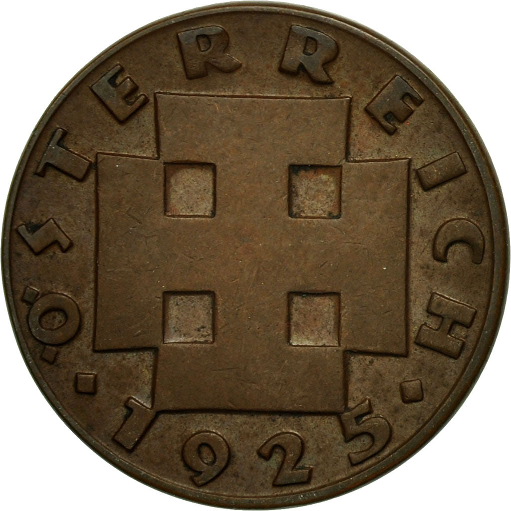 Munten, Oostenrijk, 2 Groschen, 1925, UNC-, Bronze, KM:2837