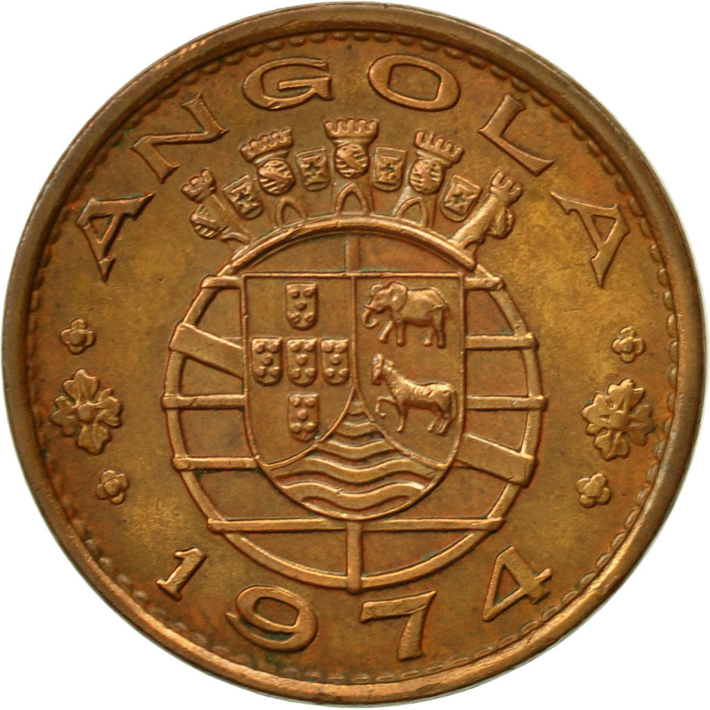 Coin, Angola, Escudo, 1974, EF(40-45), Bronze, KM:76