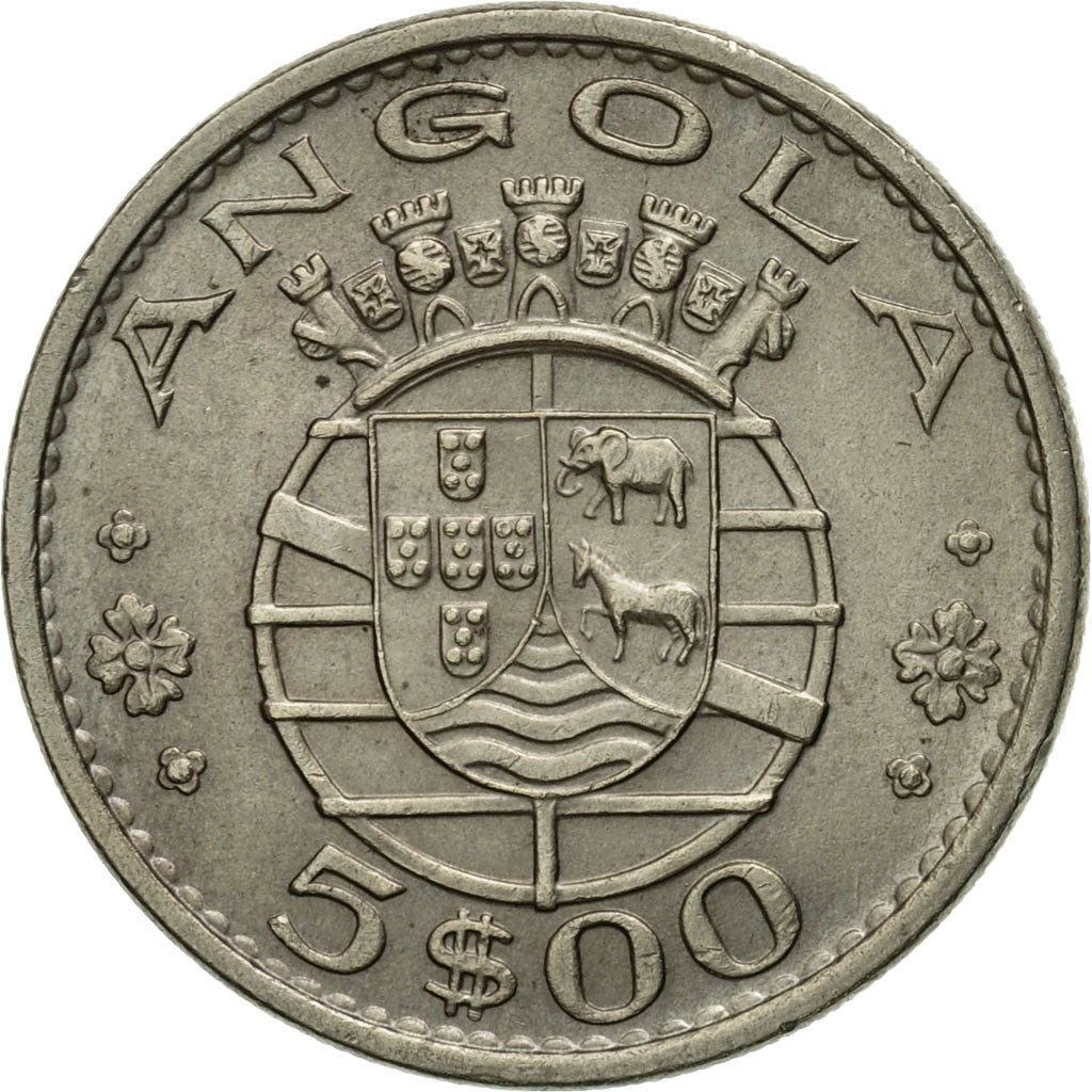 Coin, Angola, 5 Escudos, 1972, EF(40-45), Copper-nickel, KM:81