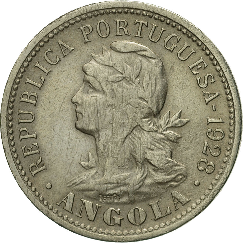 Coin, Angola, 20 Centavos, 4 Macutas, 1928, EF(40-45), Copper-nickel, KM:68