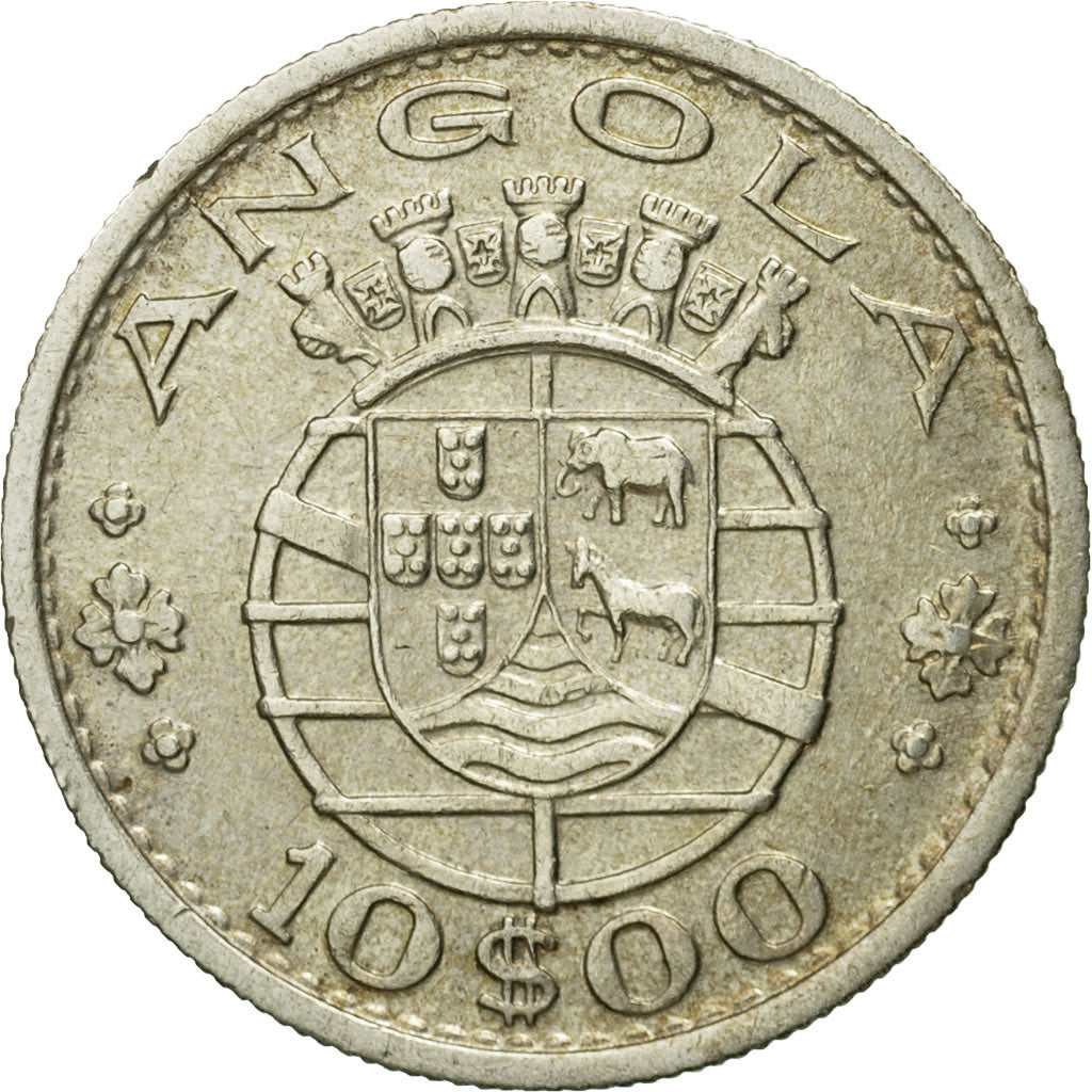 Coin, Angola, 10 Escudos, 1952, EF(40-45), Silver, KM:73
