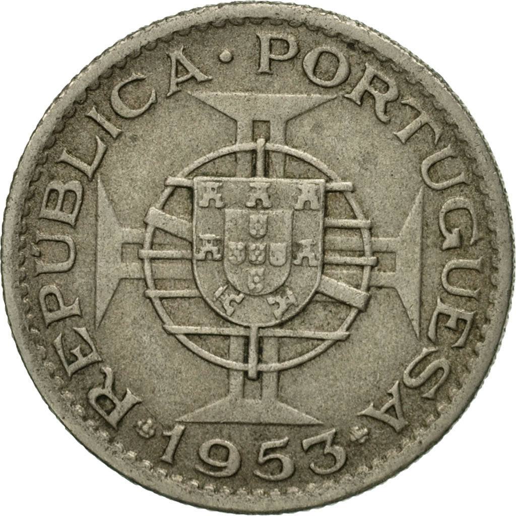 Coin, Angola, 2-1/2 Escudos, 1953, EF(40-45), Copper-nickel, KM:77