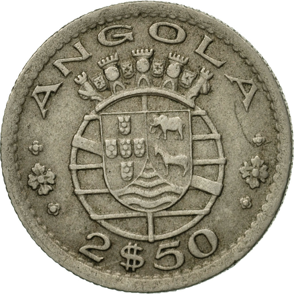 Coin, Angola, 2-1/2 Escudos, 1953, EF(40-45), Copper-nickel, KM:77