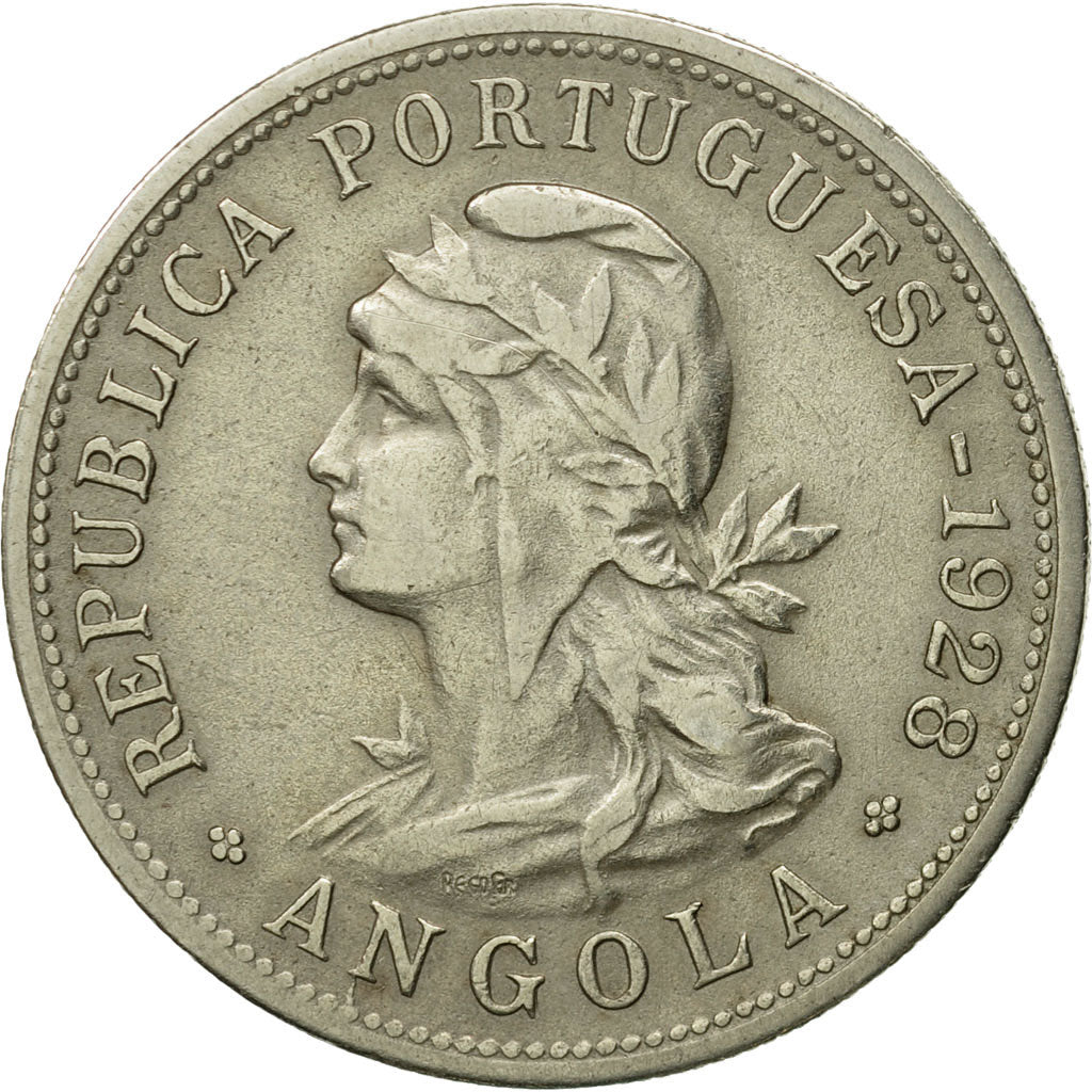 Coin, Angola, 50 Centavos, 1928, EF(40-45), Nickel-Bronze, KM:69
