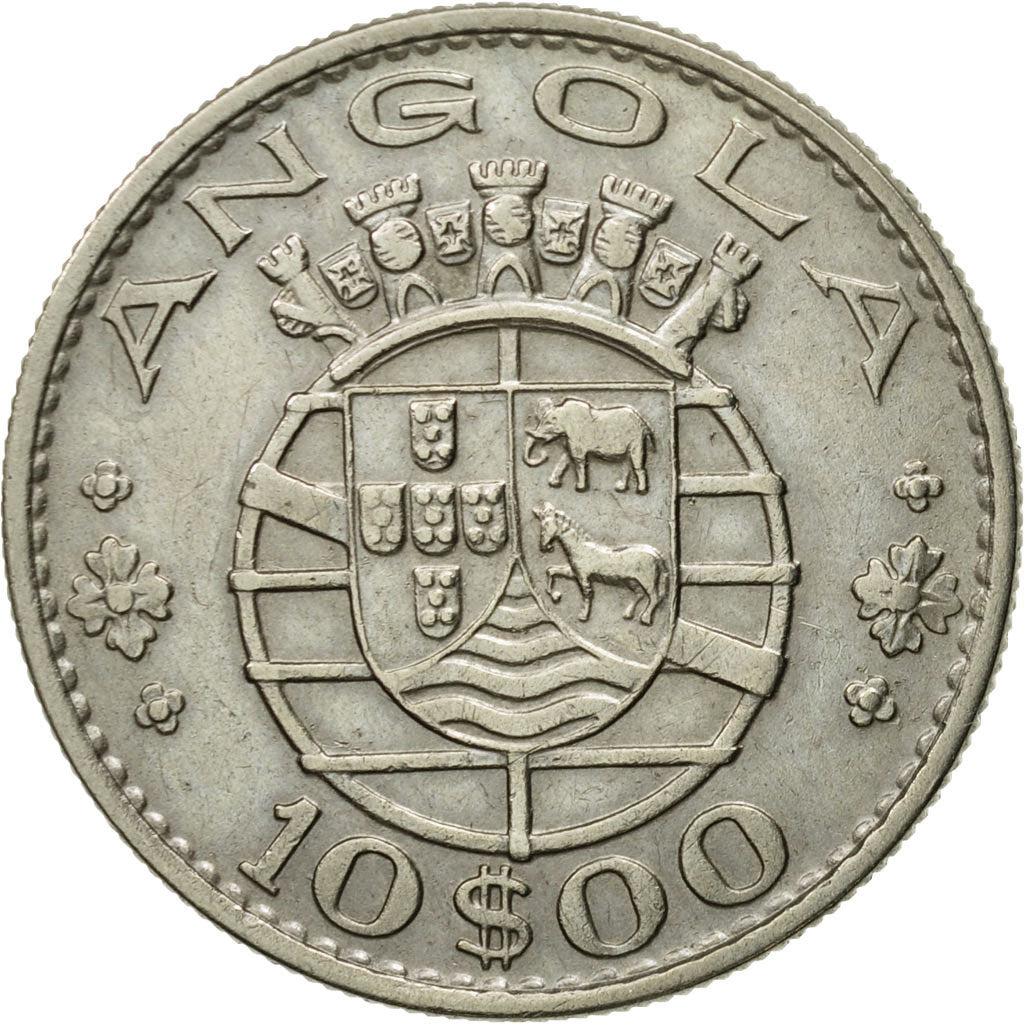 Coin, Angola, 10 Escudos, 1969, EF(40-45), Copper-nickel, KM:79