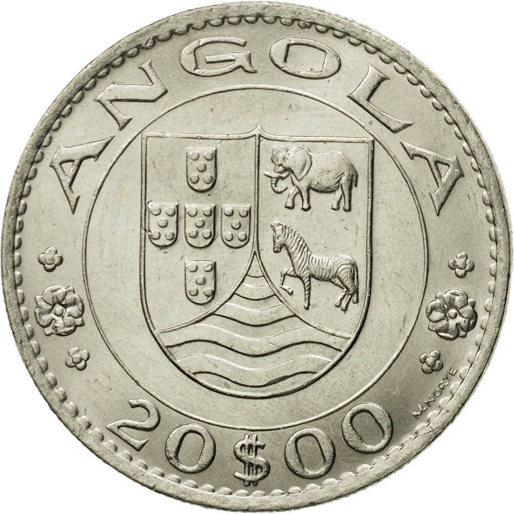 Coin, Angola, 20 Escudos, 1972, EF(40-45), Nickel, KM:80