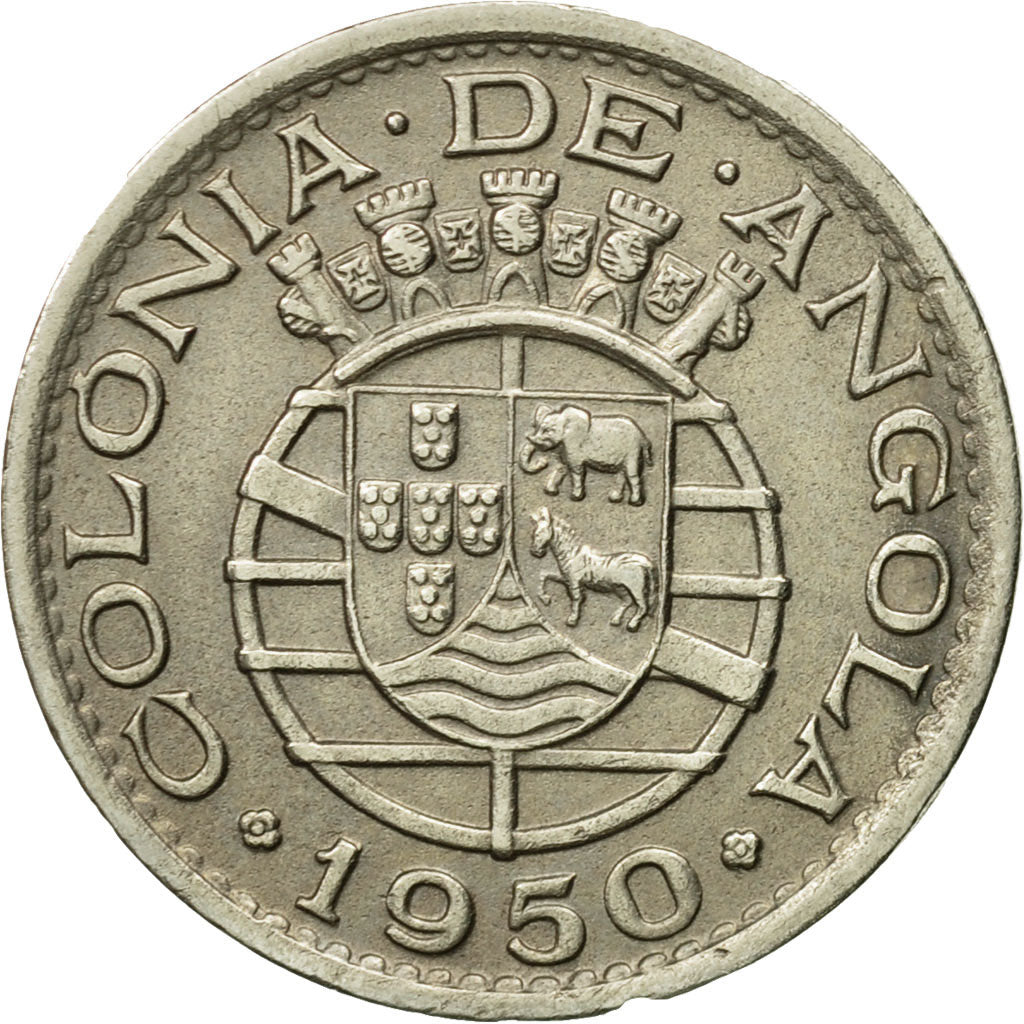 Coin, Angola, 50 Centavos, 1950, EF(40-45), Nickel-Bronze, KM:72