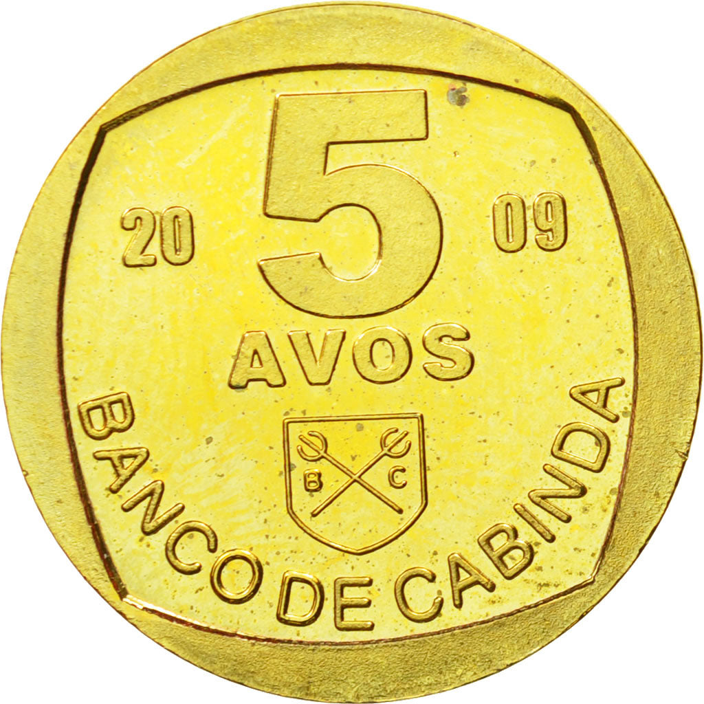 Coin, CABINDA, 5 Avos, 2009, MS(63), Brass, KM:27