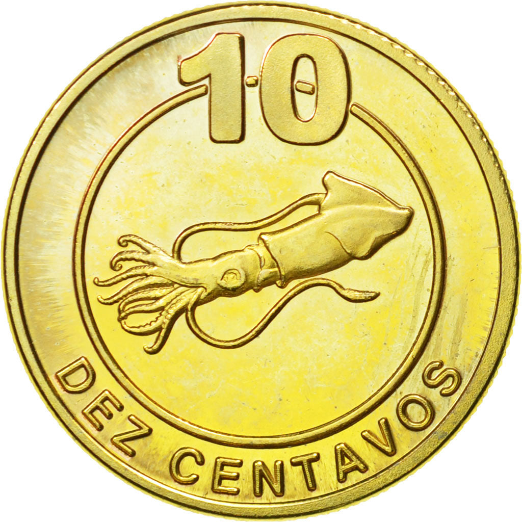Coin, CABINDA, 10 Centavos, 2008, MS(63), Brass plated steel, KM:17