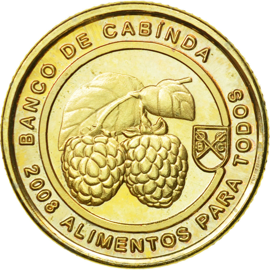 Coin, CABINDA, 5 Centavos, 2008, MS(63), Brass plated steel, KM:16