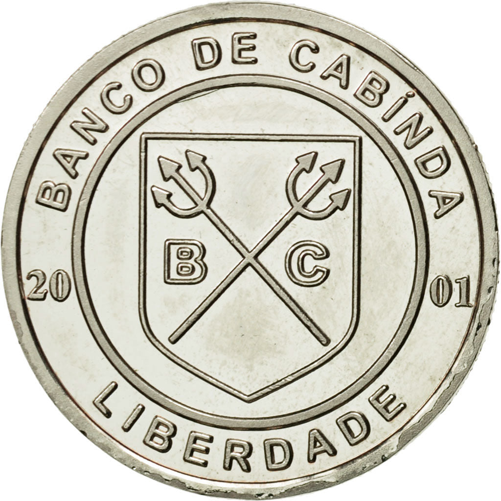 Coin, CABINDA, 10 Centavos, 2001, MS(63), Copper-Nickel Clad Copper, KM:3